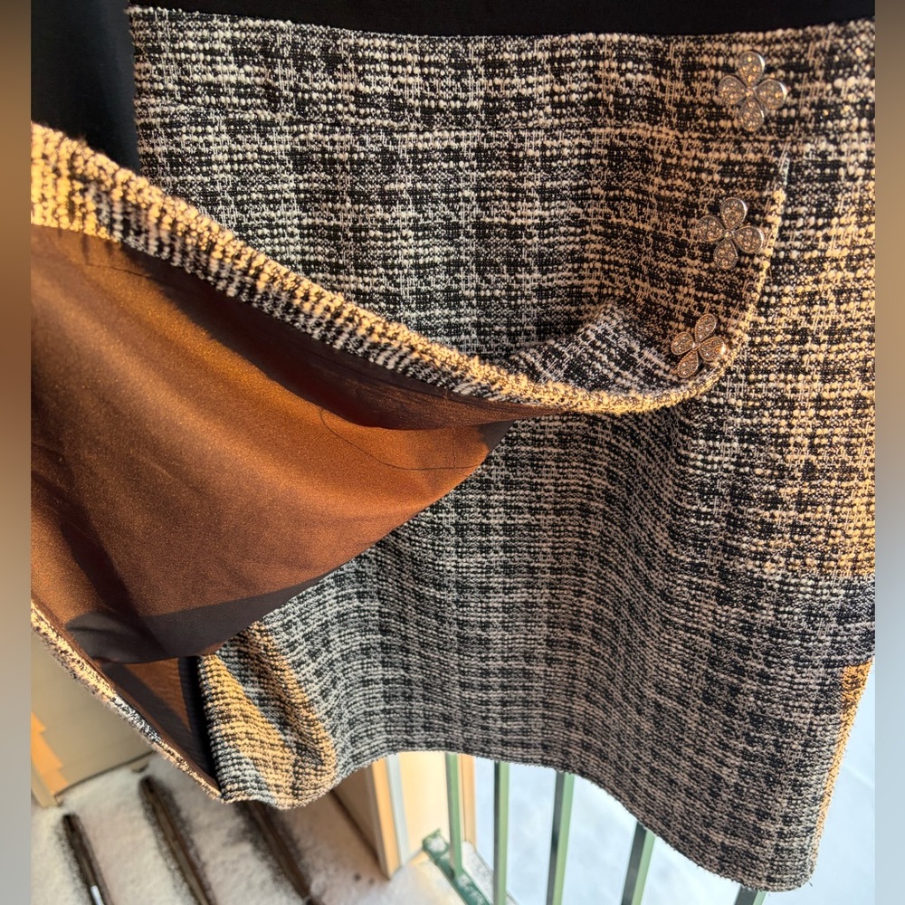 🆕 Eliza J Tweed Mock Neck Long Sleeve Dress Embellished Buttons Size 10 Office - Picture 11 of 17